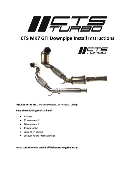 Fichier:CTS MK7 GTI Downpipe Install Instructions.pdf